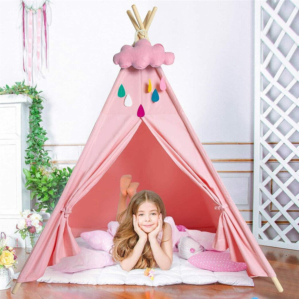 Large Canvas Kids Indian Tent Teepee Children Wigwam Outdoor/Indoor Play  Tent