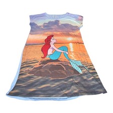 Disney The Little Mermaid Ariel Girls Nightgown Dress Size S/M 6  10  Sunset