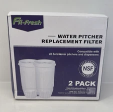 2 Pack Water Pitcher Replacement Filter Compatible with All ZeroWater Pitchers