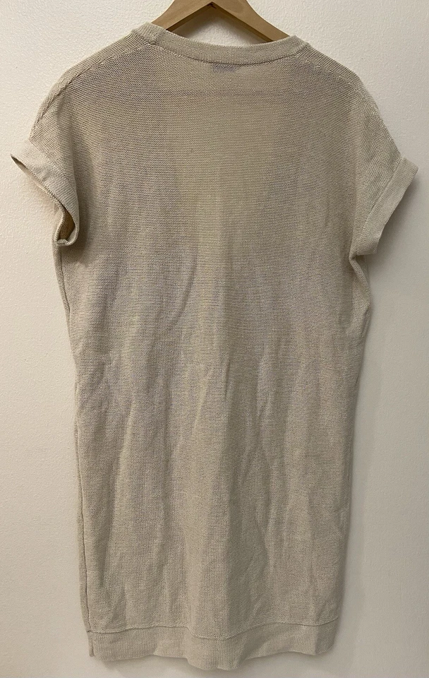 Vestido Brunello Cucinelli Cuello en V Profundo Tejido Acanalado Algodón Manga Corta Talla L Foto 2 de 4