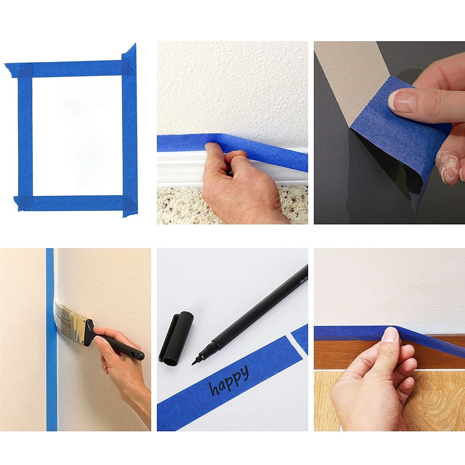 NEW LONG LAST BLUE PAINTERS CLEAN PEEL MASKING TAPE 25mm50mm x 50M UV