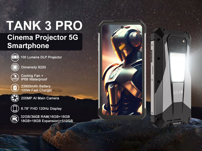 New 8849 Tank 3 Pro 5G Rugged Phone (16+16)GB+512GB NFC New 8849 Tank 3 Pro 5G Rugged Phone (16+16)GB+512GB NFC