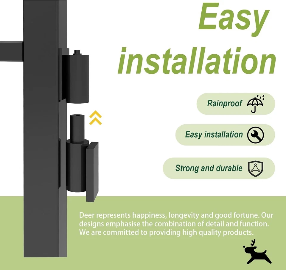 Puerta de hierro oscilante doble estilo ciervo de 14 pies para puerta exterior antioxidante de entrada Foto 3 de 4
