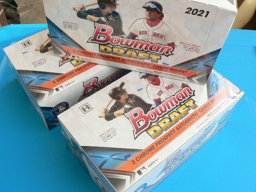 Lote de 3 cajas de béisbol Bowman Draft Hobby Jumbo 2021 - 3 autógrafos por caja - Imagen 2 de 4