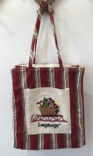 Longaberger Tiny Tote Christmas Canvas Lunch Gift Bag Purse Lined Basket Sleigh