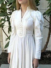 NWOT Vintage 70s Gunne Sax USA Sz 3 Dress Prairie Cottage Core Taffeta Boho