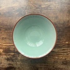 Green Ramen Noodle Bowl With Brown Brim