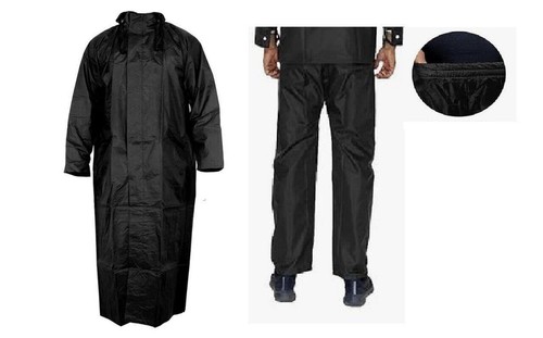 @ Black Raincoat Rainwear With Cap And Elastic Pajama For Men Large Size - 第 4/5 張圖片