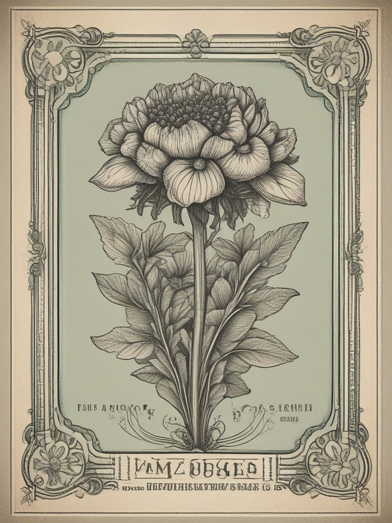 Seed Packet Illustration Black And White Botanical Floral Decor A4 ART seed-packet-illustration-black-and-white-botanical-floral-decor-a4-art
