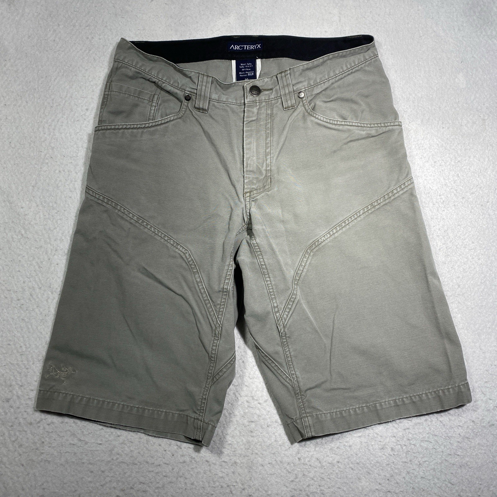 Arc'teryx Duck Canvas Shorts Mens 30 Gray Double Knee Pantaloncini Uomo