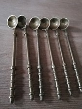 Vintage Set v. 6 Messing Cocktail Mixl&ouml;ffeln langer Teel&ouml;ffel Midcentury Design