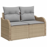 Zeitloses Lounge Set GartenmöBel Sofa Garnitur M. Kissen Gartengarnitur 2-Sitzer