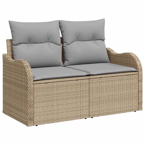 Zeitloses Lounge Set GartenmöBel Sofa Garnitur M. Kissen Gartengarnitur 2-Sitzer-image