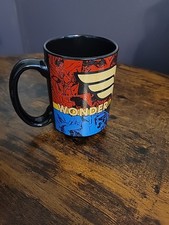 DC Comics Wonder Woman LOGO ZAK Black Ceramic 15 oz. Coffee Cup New