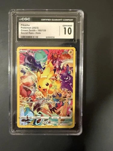 Pikachu 2023 Pokemon Crown Zenith 160/159 Secret Rare Holo CGC 10 Gem Mint