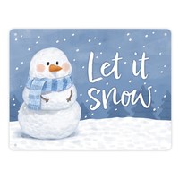 Schneemann Im Winter Metallschild XL In 21X28 Cm Mit Spruch Let It Snow