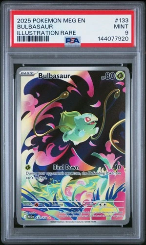 2025 POKEMON MEG EN-MEGA EVOLUTION ILLUSTRATION RARE #133 BULBASAUR PSA 9
