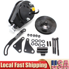 For Sbc Chevy 305 350 Black Saginaw Power Steering Pump Bracket Pulley For Sbc Chevy 305 350 Black Saginaw Power Steering Pump Bracket Pulley