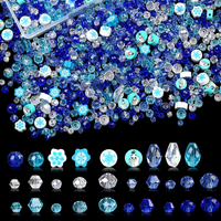 1100 StüCk Kristalle Glasperlen Kit Winterfarben Facettierte Perlen Glasperlen M