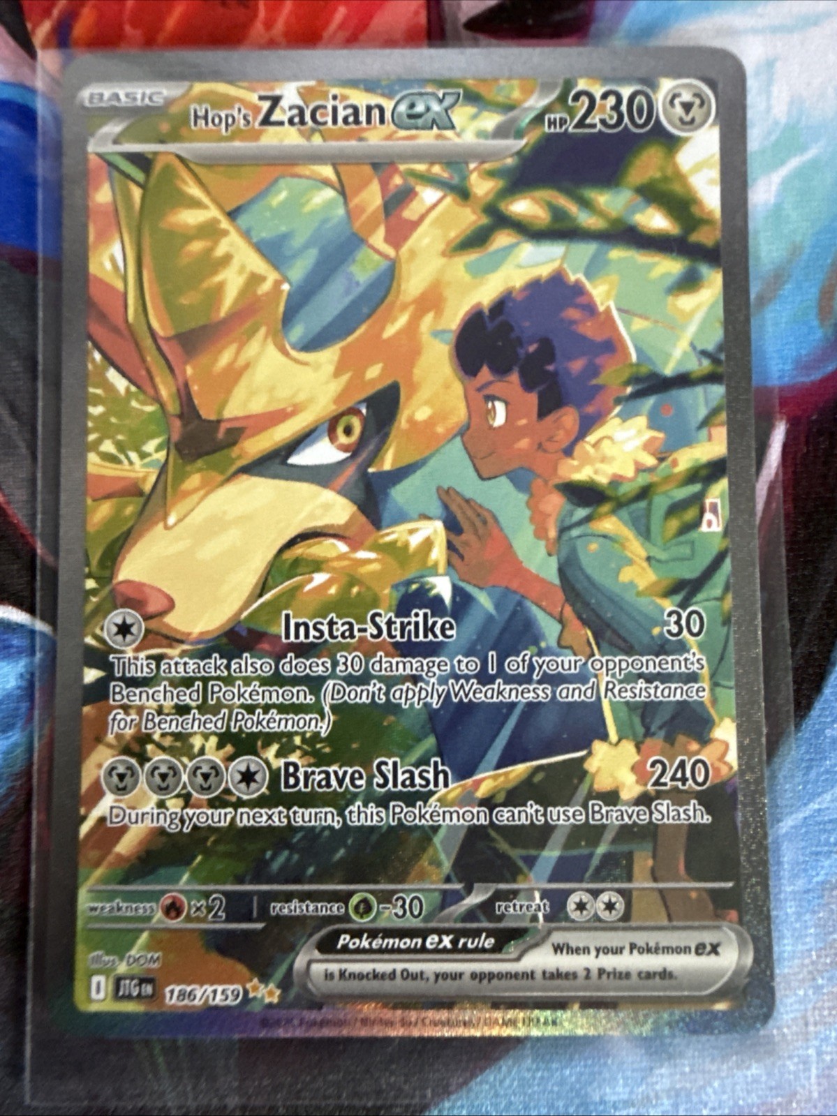 NM Hop's Zacian ex 186/159 Pokemon Sv09: Journey Together SIR