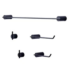 5-Piece Bath Hardware Set with Mounting Hardware in Matte Black