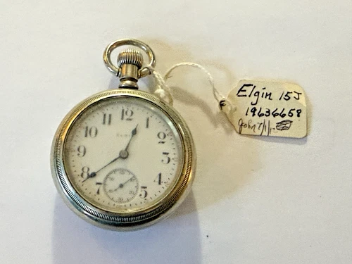 Antique Elgin 15 Jewel Railroad Pocket Watch w/Silveroid Train Case