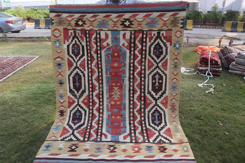 210 X 160 CM Stunning Turkish Flat Kilim Fine Weave Natural Vegetable Dye Kilim