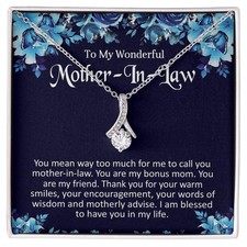 To My Mother-In-Law Necklace Alluring Thank You Mom In Law Gift from Daughter