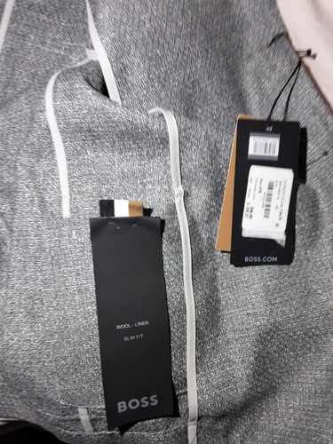 Abrigo deportivo ajustado jersey de lino Hanry BOSS REDA $600, talla 42R - Imagen 3 de 4