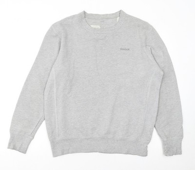 Reebok Herren Pullover grau Rundhals Sweatshirt Größe M