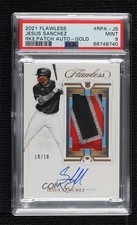 2021 Panini Flawless Rookie Gold 10/10 Jesus Sanchez PSA 9 MINT Patch Auto 12wc