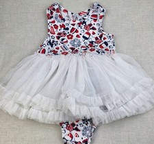 Toddler Girls Disney Mickey Tutu Tulle Skirt Size 24 Months White Blue Red