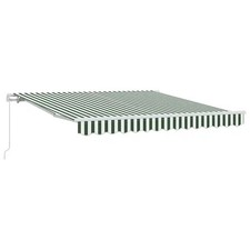 Image of vidaXL Retractable Awning Manual Green and White 350 x 250 cm, Adjustable Awning