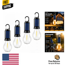 4 Pack Led Camping Lantern Solar Rechargeable,Outdoor Tent Lights for Camping