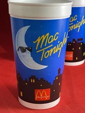 (1x) Vintage 1987 McDonald's Mac Tonight 32 oz Plastic Cup⭐️New Old Stock⭐️🔥