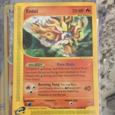 Pokémon Entei 10/147 Aquapolis Rare 70 HP Basic Burning Fang Card English 2002 