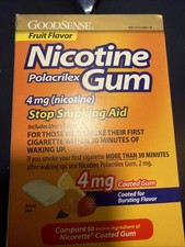 100 Ct Good Sense Nicotine Polacrilex Gum 4 mg Light Yellow Fruit EXP 10/2026