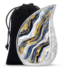 Gold Abstract Cremation Urn For Human Ashes Adult Male Female 10 Inch