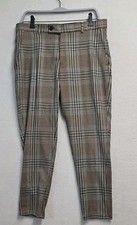 Boohoo Man Mens Size 32X26 Skinny Fit Dress Pants Plaid Geometric Inseam Altered