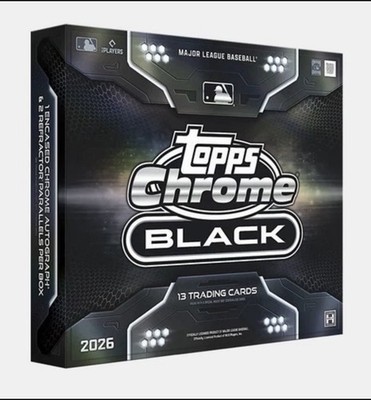 2026 Topps Chrome BLACK Baseball Hobby Box Factory Sealed Presale