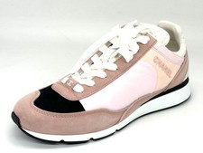 CHANEL 24P Fabric Suede Sport Runner Lace Up Sneakers Kicks Shoes Trainers 1250