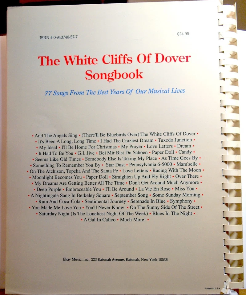 Partituras de cancionero The White Cliffs of Dover - 1992 - TOTALMENTE NUEVAS - 77 canciones Foto 2 de 4