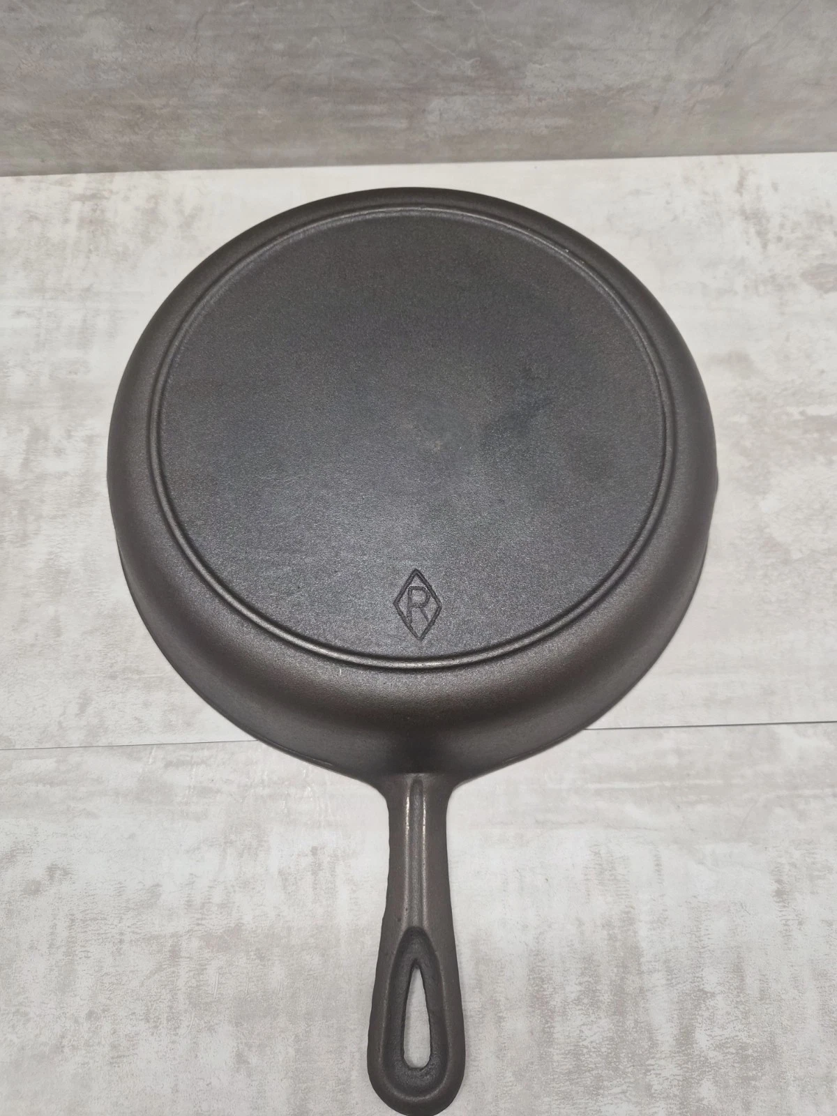 RARE Vtg Restored Krane St Louis Diamond R Cast Iron Skillet Modified BSR Mold
