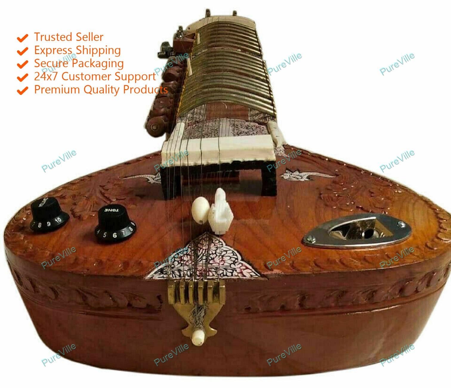 Travel Size String Instruments Indian Musical High Quality Electric Travel Sitar String Instrument ...