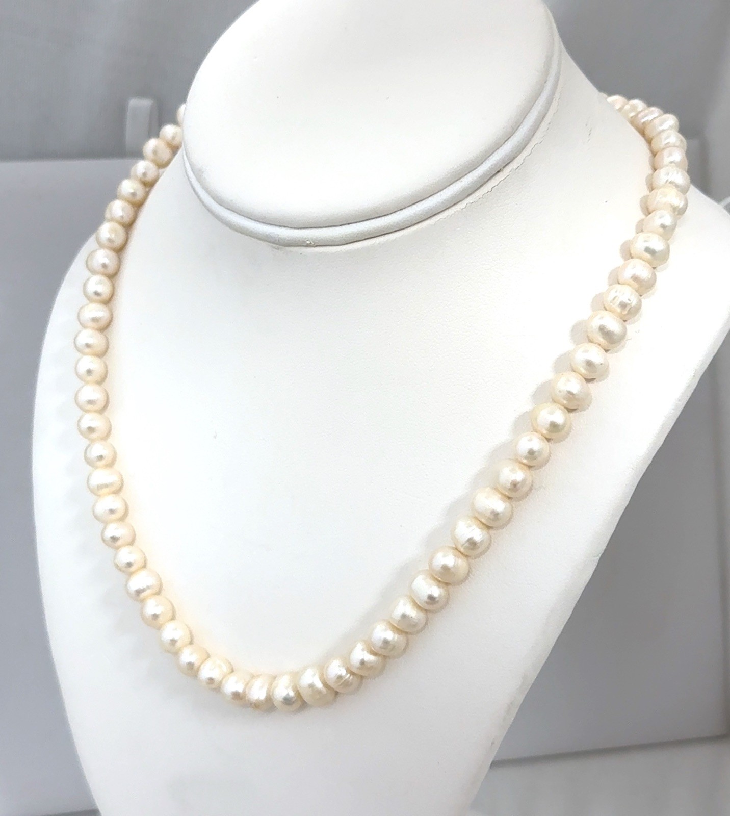 18”-21” Adjustable Vintage Irregular Shape Pearl … - image 2