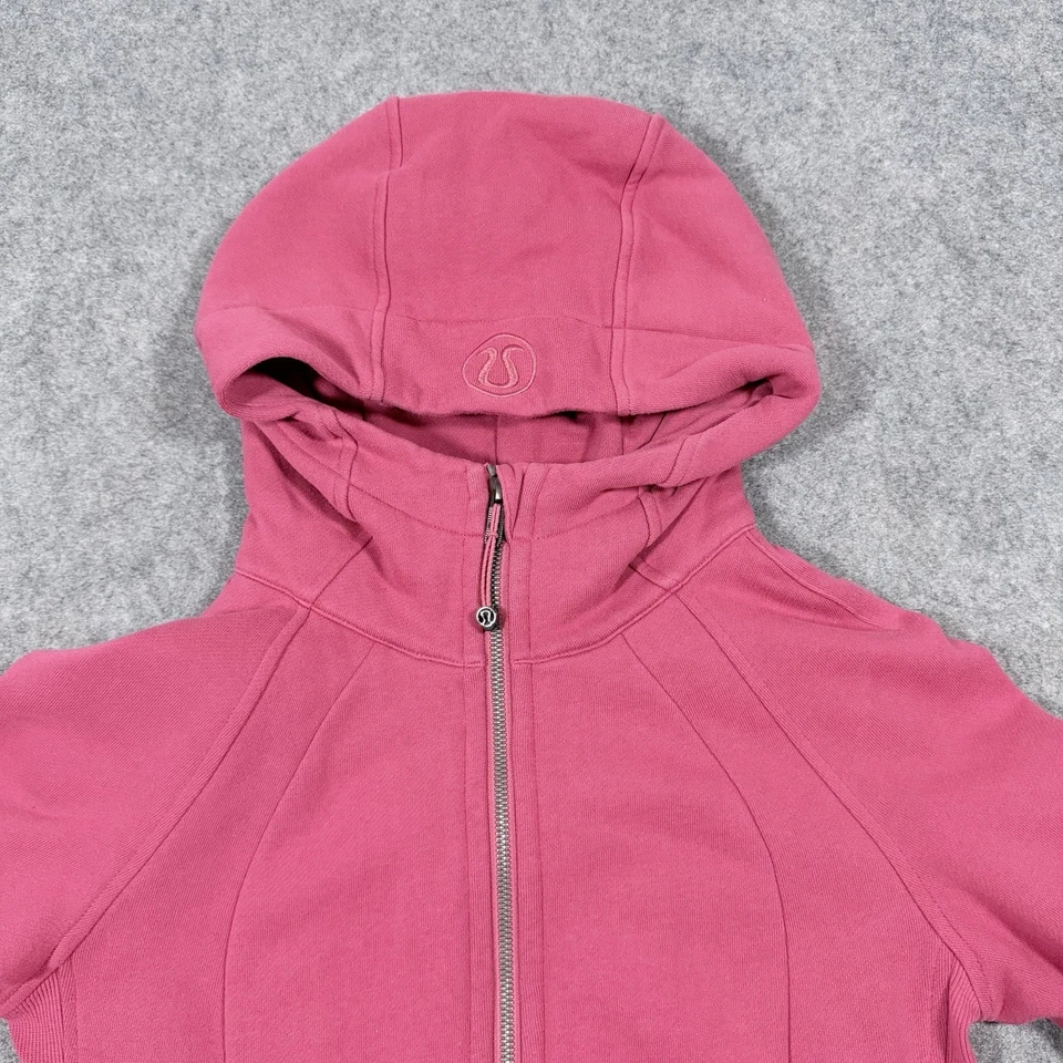 Moletom com capuz feminino Lululemon zíper completo roupa ativa mergulho malva tamanho 6 rosa - Imagem 3 de 4