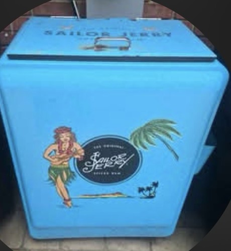 Vintage sailor Jerry spiced rum cooler metal . Goes for a lot more