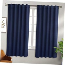 Rod Pocket and Back Tab Blackout Curtains 42"W x 63"L Pack of 2 Navy Blue