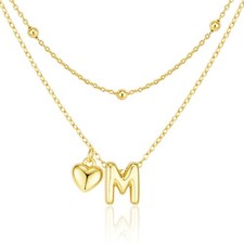 adoyi Initial Necklaces Valentines Day Gifts for Women Hers Dainty Gold-Heart