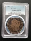 1891 Carson City Morgan Silver 1 Dollar  PCGS Genuine Cleaned G Detail